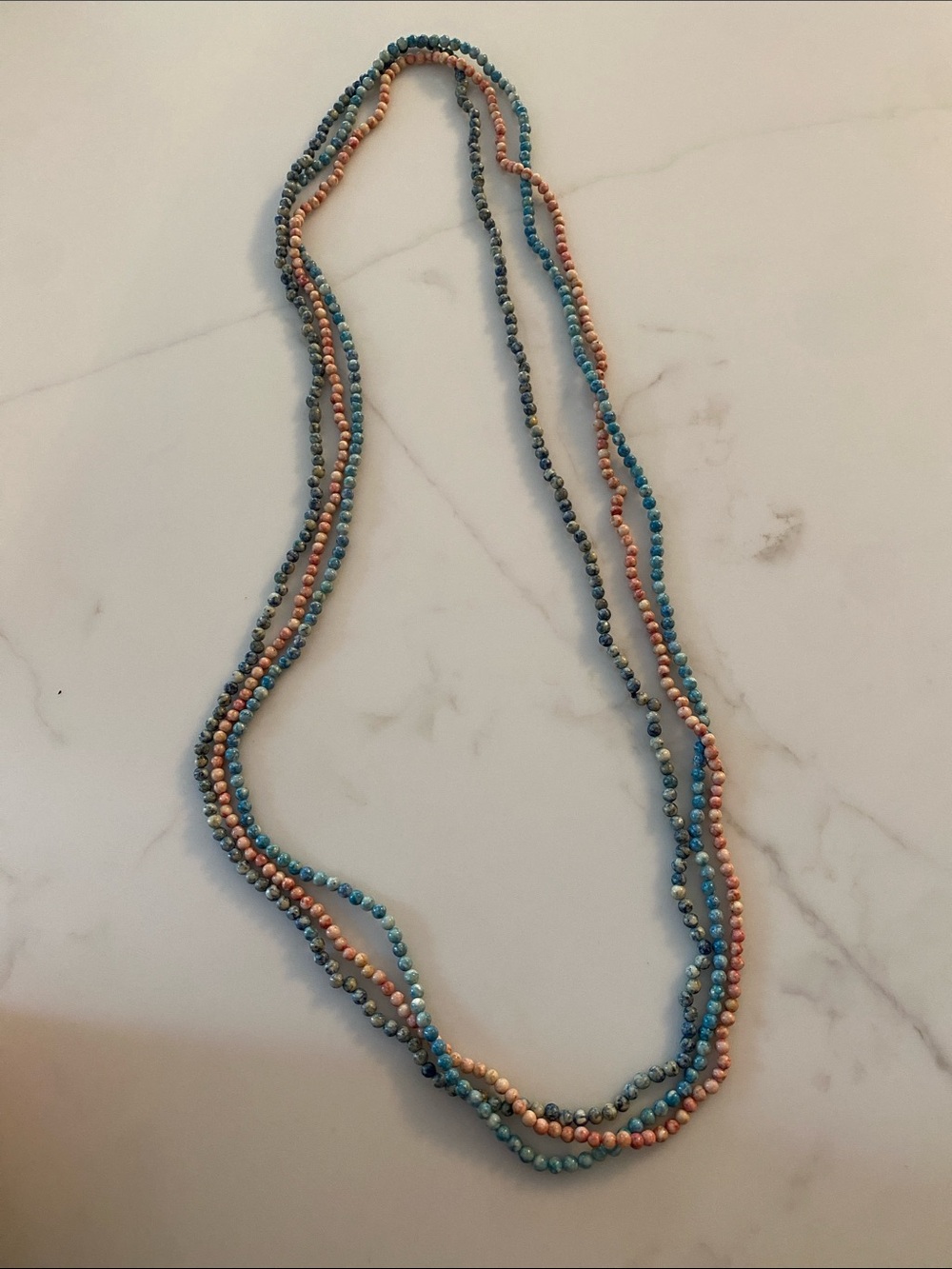 Multi colored stone beaded necklace set of 3